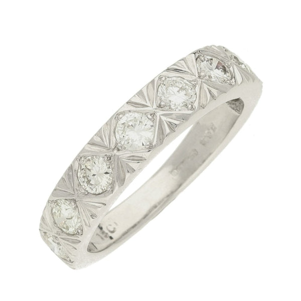 Ladies 18ct White Gold Diamond Eternity Ring - Size N - 1.00ct