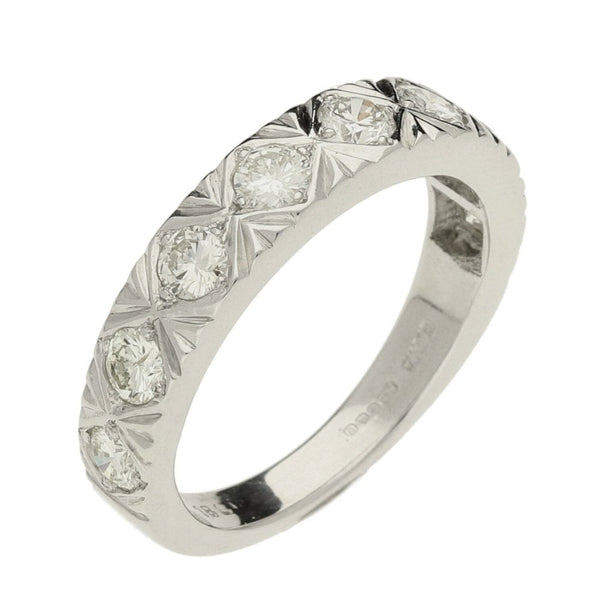 Ladies 18ct White Gold Diamond Eternity Ring - Size N - 1.00ct