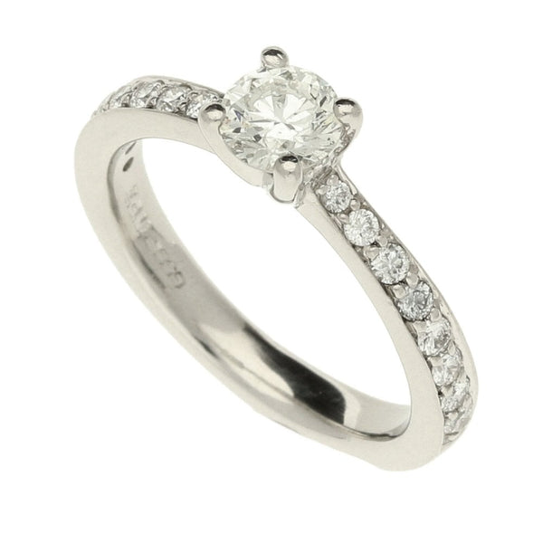 Ladies Platinum Pear Shape Diamond Engagement Ring - 0.68ct