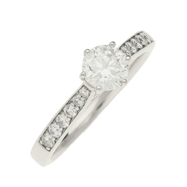 Ladies 18ct White Gold Engagement Diamond Ring - Size J