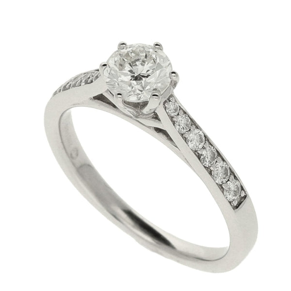Ladies 18ct White Gold Engagement Diamond Ring - Size J
