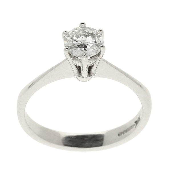 Ladies 18ct White Gold Diamond Engagement Ring - Size L