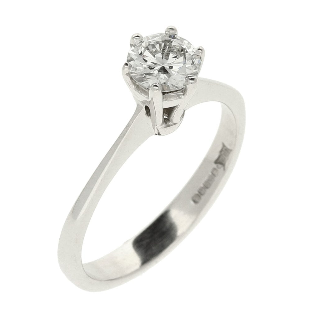 Ladies 18ct White Gold Diamond Engagement Ring - Size L