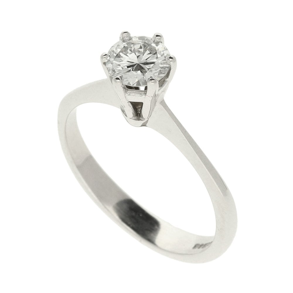 Ladies 18ct White Gold Diamond Engagement Ring - Size L