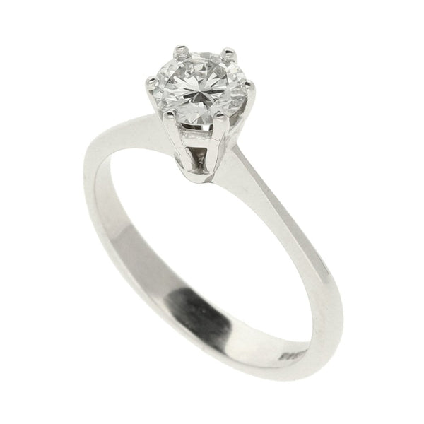 Ladies 18ct White Gold Diamond Engagement Ring - Size L