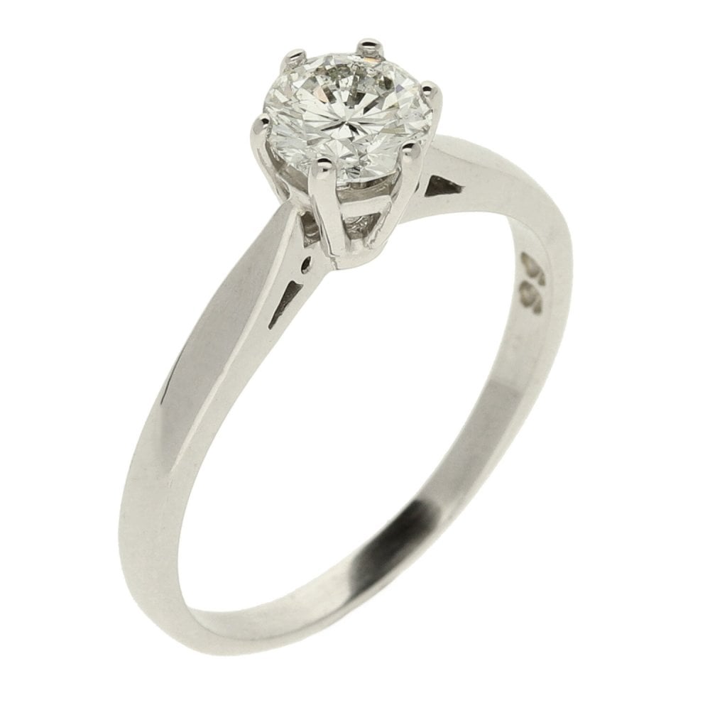 Ladies 18ct White Gold Diamond Engagement Ring - Size P