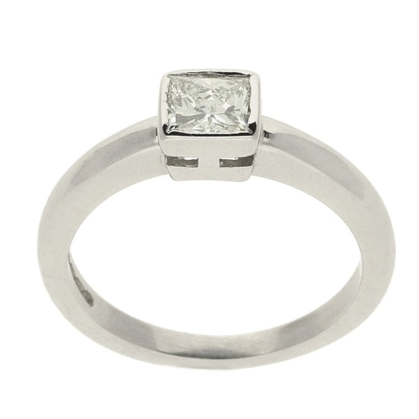 Ladies 18ct White Gold Diamond Engagement Ring - Size L
