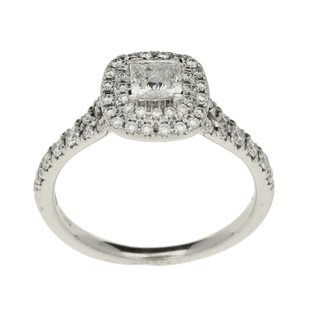 Ladies 18ct White Gold Diamond Cluster Ring - Size J