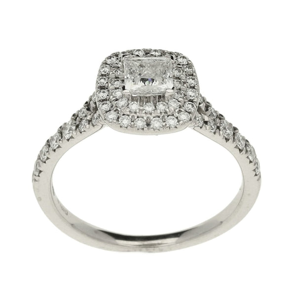 Ladies 18ct White Gold Diamond Cluster Ring - Size J
