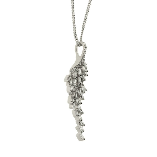 Ladies 18ct White Gold Diamond Pendant & 16" Chain - 0.75ct