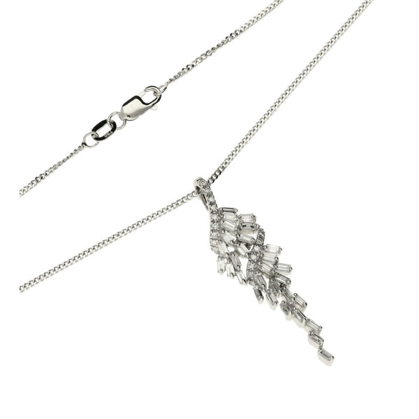 Ladies 18ct White Gold Diamond Pendant & 16" Chain - 0.75ct