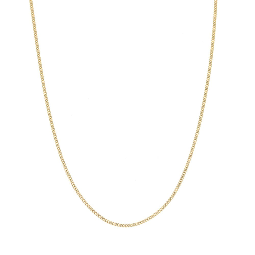 9ct Yellow Gold 1mm Curb Chain - 16/18'' - 0.8g