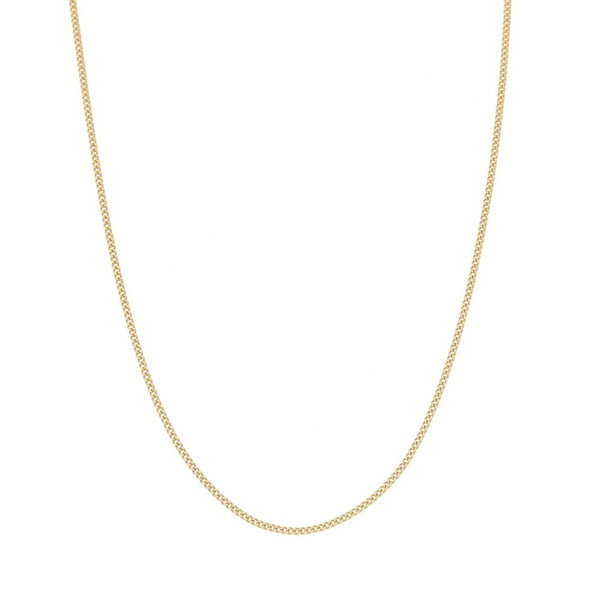 9ct Yellow Gold 1mm Curb Chain - 16/18'' - 0.8g