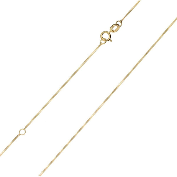 9ct Yellow Gold 1mm Curb Chain - 16/18'' - 0.8g