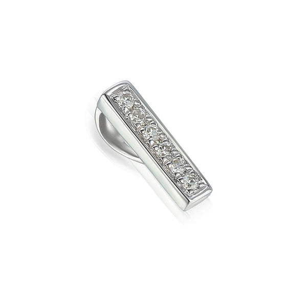 Ladies 9ct White Gold Diamond Initial I Slider Pendant