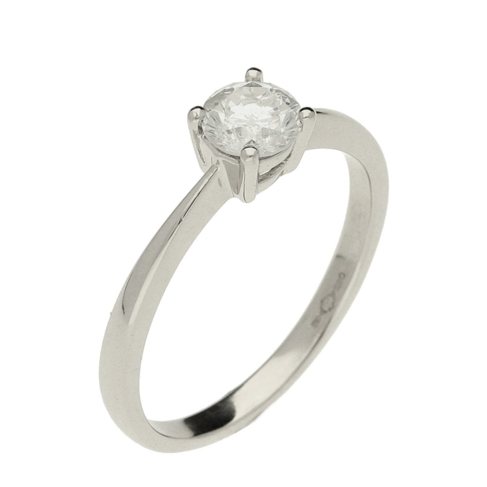 Platinum Round Brilliant-Cut Diamond Engagement Ring - 0.50ct