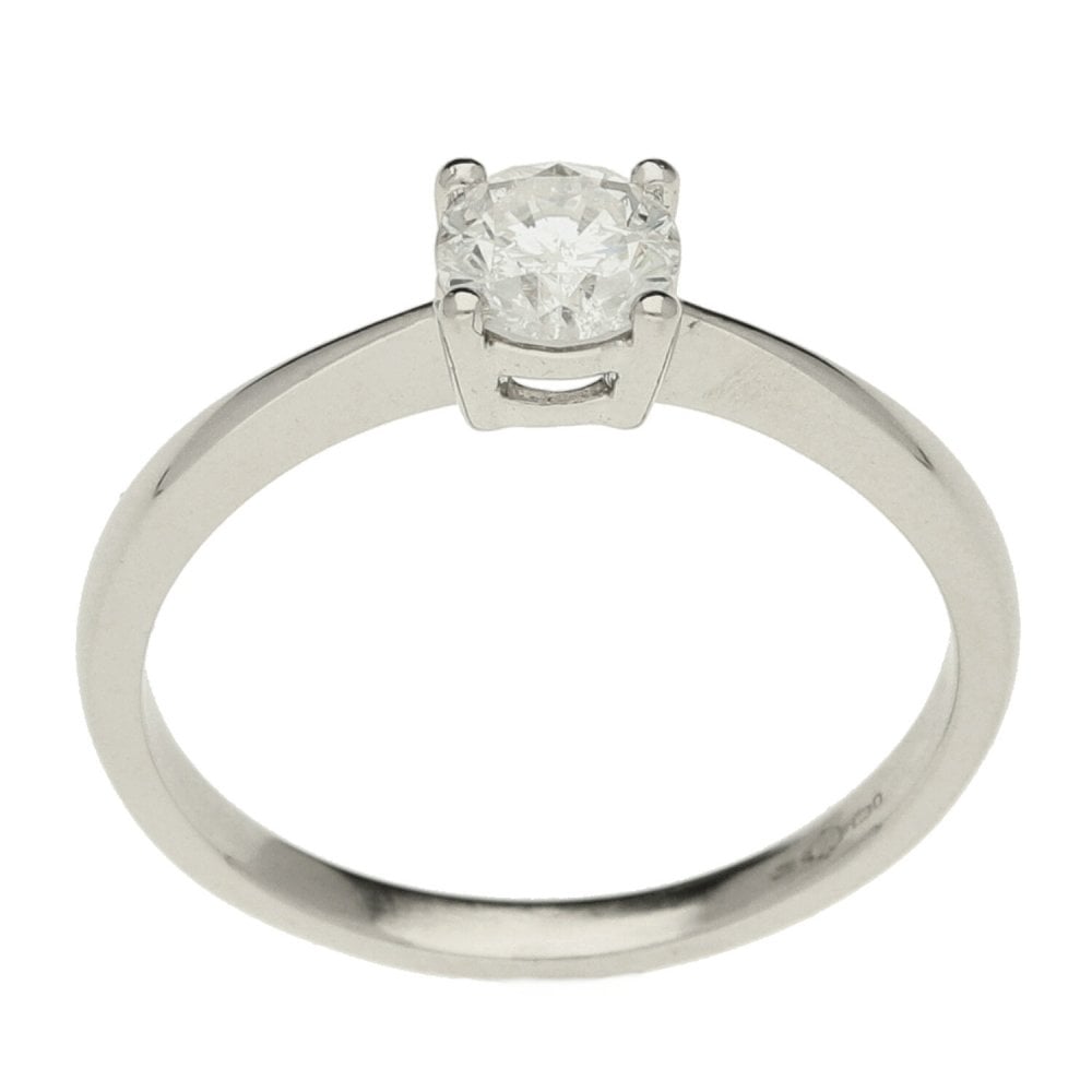 Platinum Round Brilliant-Cut Diamond Engagement Ring - 0.50ct
