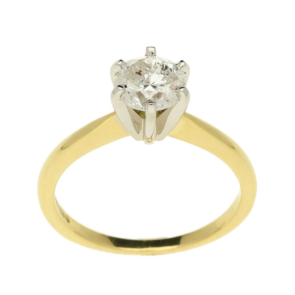 Ladies 18ct Yellow Gold Diamond Engagement Ring - Size L