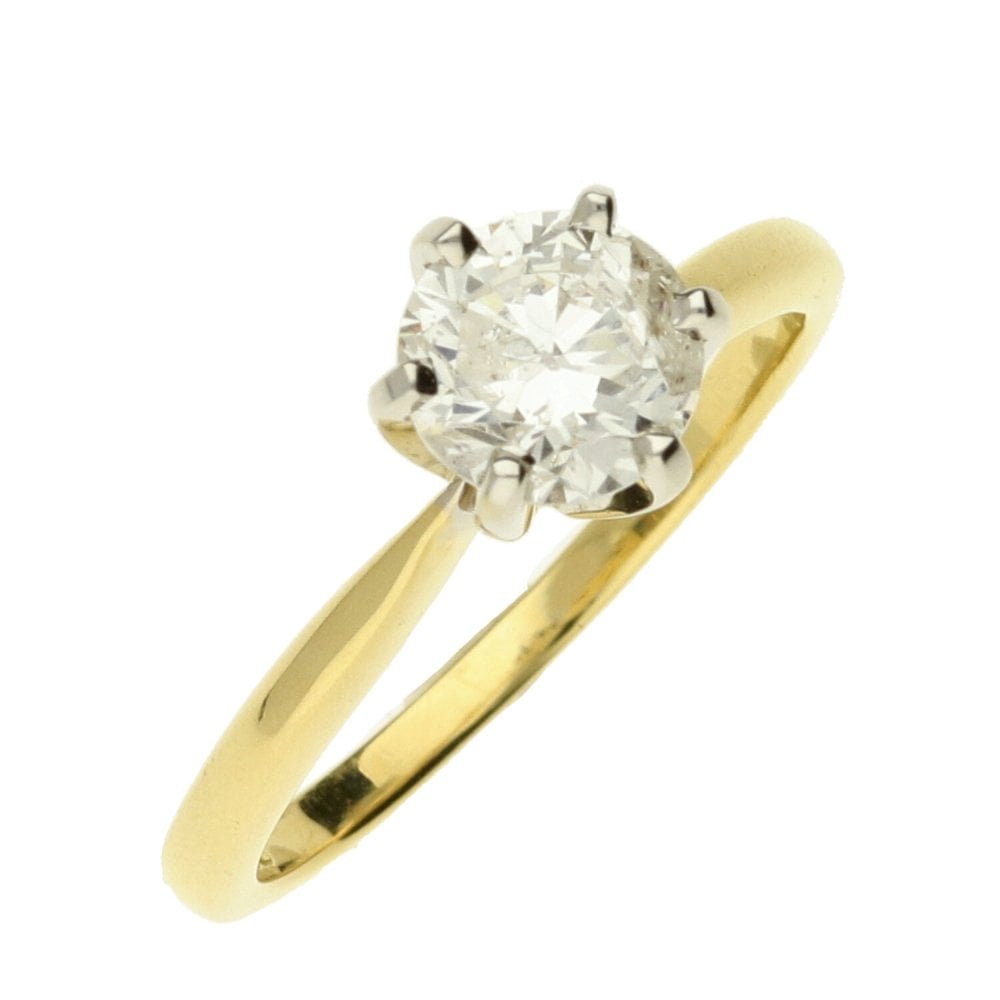 Ladies 18ct Yellow Gold Diamond Engagement Ring - Size L