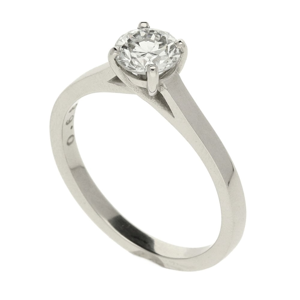 Ladies Platinum Diamond Engagement Ring - Size M - 0.68ct