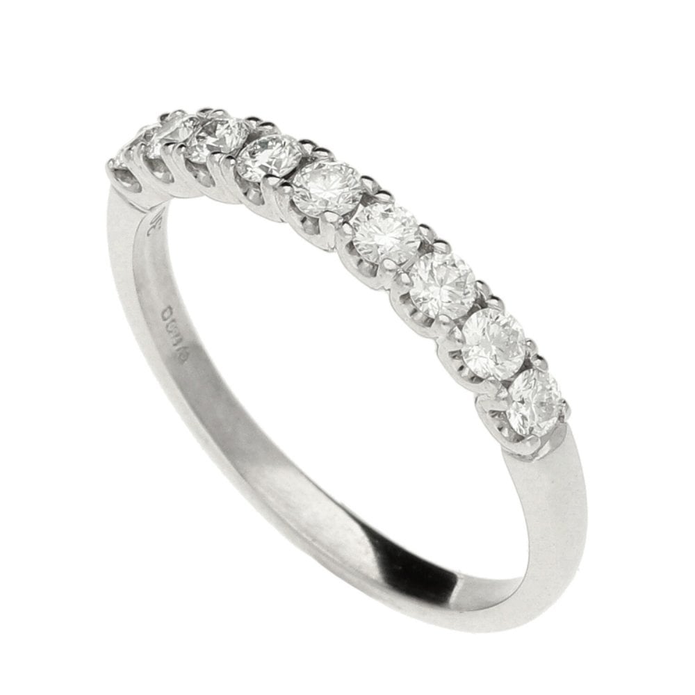 Ladies 18ct White Gold Diamond Eternity Ring - Size J
