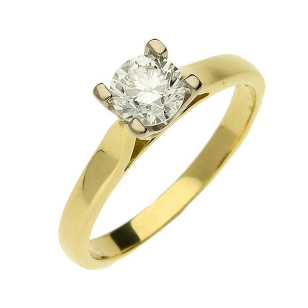 Ladies 18ct Yellow Gold Diamond Engagement Ring - Size O