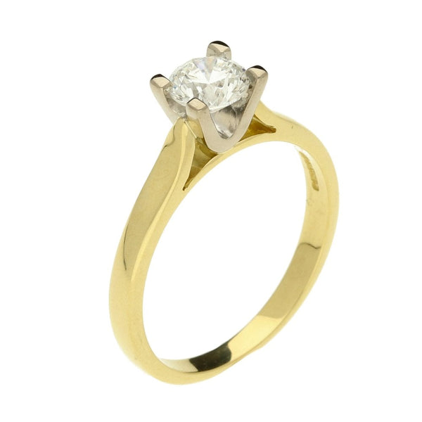 Ladies 18ct Yellow Gold Diamond Engagement Ring - Size O