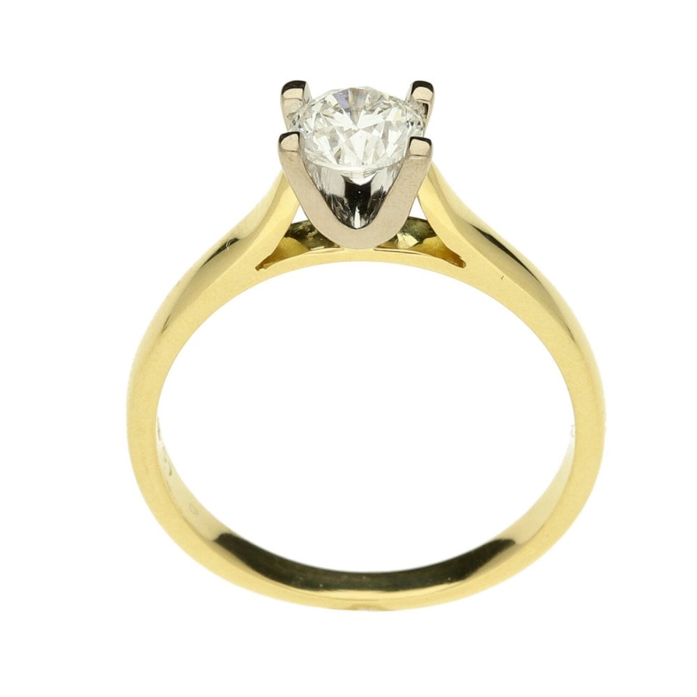 Ladies 18ct Yellow Gold Diamond Engagement Ring - Size O