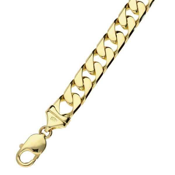 Gents 9ct Yellow Gold Heavy Curb Link Bracelet - 47.6g
