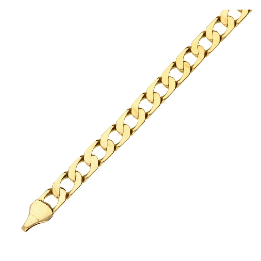 Men's 9ct Yellow Gold Curb Bracelet - 9'' - 15.8g