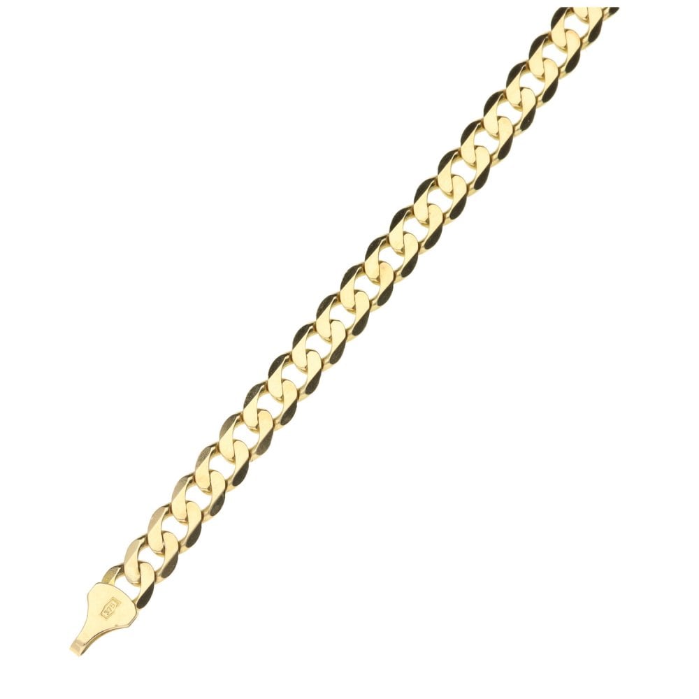 Ladies 9ct Yellow Gold Curb Bracelet - 7.5''