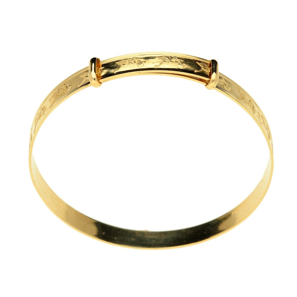 Childs 9ct Yellow Gold Expandable Bangle