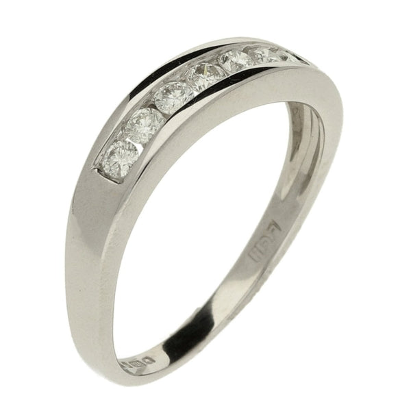 Ladies 9ct White Gold Diamond Eternity Ring - Size L - 0.28ct