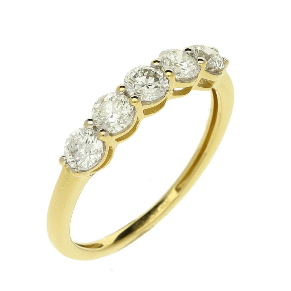 Ladies 18ct Yellow Gold Diamond Eternity Ring - Size P - 1.00ct