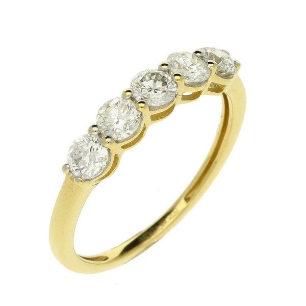 Ladies 18ct Yellow Gold Diamond Eternity Ring - Size P - 1.00ct