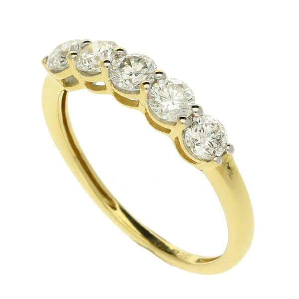 Ladies 18ct Yellow Gold Diamond Eternity Ring - Size P - 1.00ct