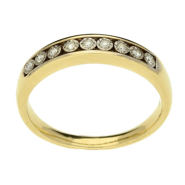 Ladies 9ct Yellow Gold Diamond Eternity Ring - Size N