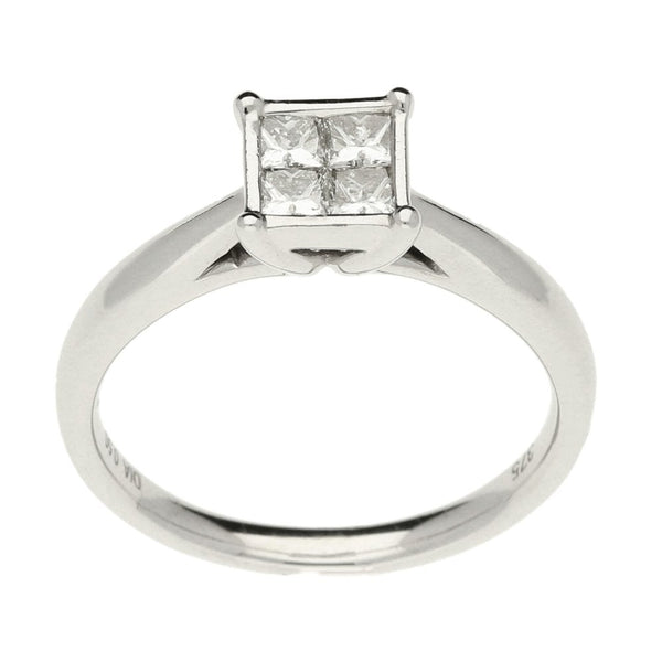 Ladies 9ct White Gold Diamond Engagement Ring - Size N - 0.50ct