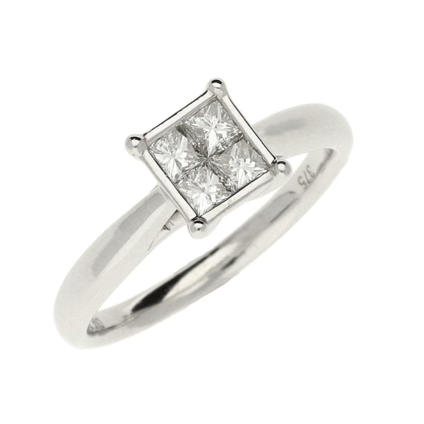 Ladies 9ct White Gold Diamond Engagement Ring - Size N - 0.50ct