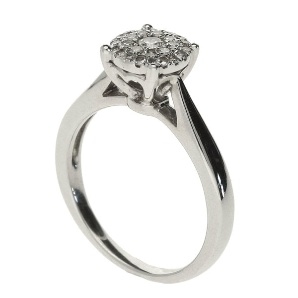 Ladies 18ct White Gold Diamond Engagement Ring - Size K - 0.25ct