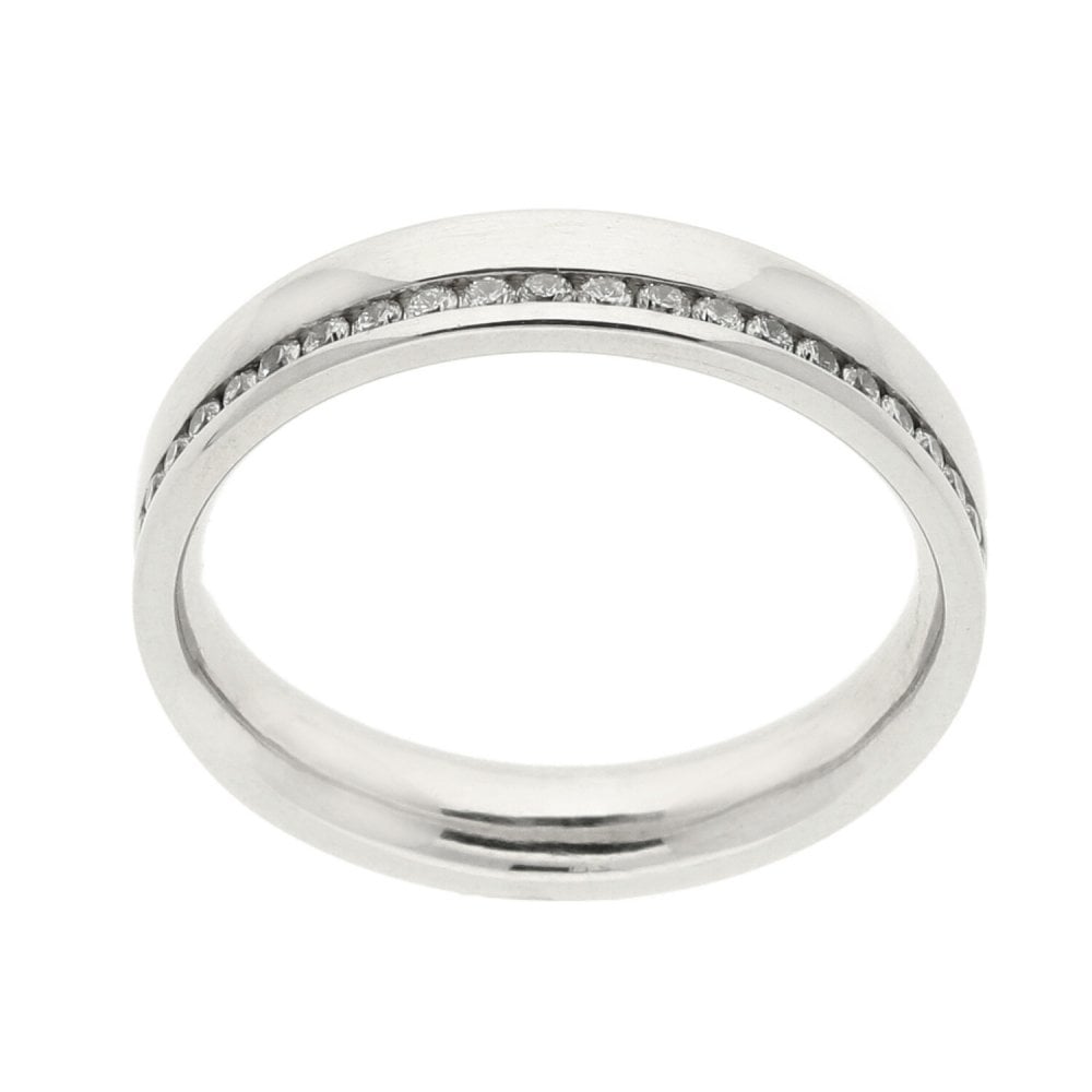 Ladies 18ct White Gold Half Eternity Ring - Size L - 0.25ct