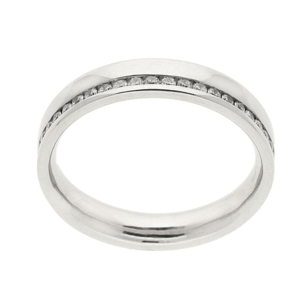 Ladies 18ct White Gold Half Eternity Ring - Size L - 0.25ct