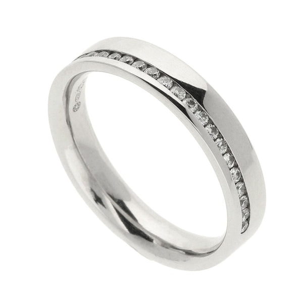 Ladies 18ct White Gold Half Eternity Ring - Size L - 0.25ct