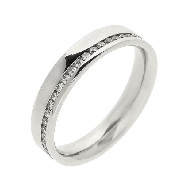 Ladies 18ct White Gold Half Eternity Ring - Size L - 0.25ct