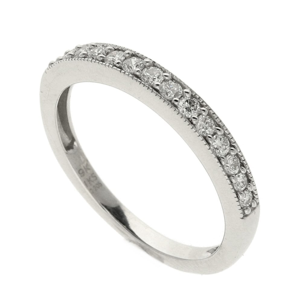 Ladies 9ct White Gold Diamond Eternity Ring - Size K - 0.25ct