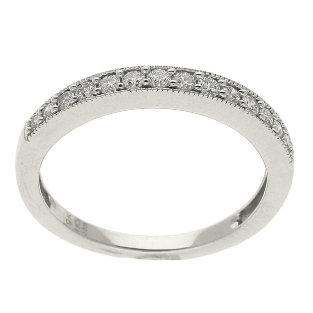 Ladies 9ct White Gold Diamond Eternity Ring - Size K - 0.25ct