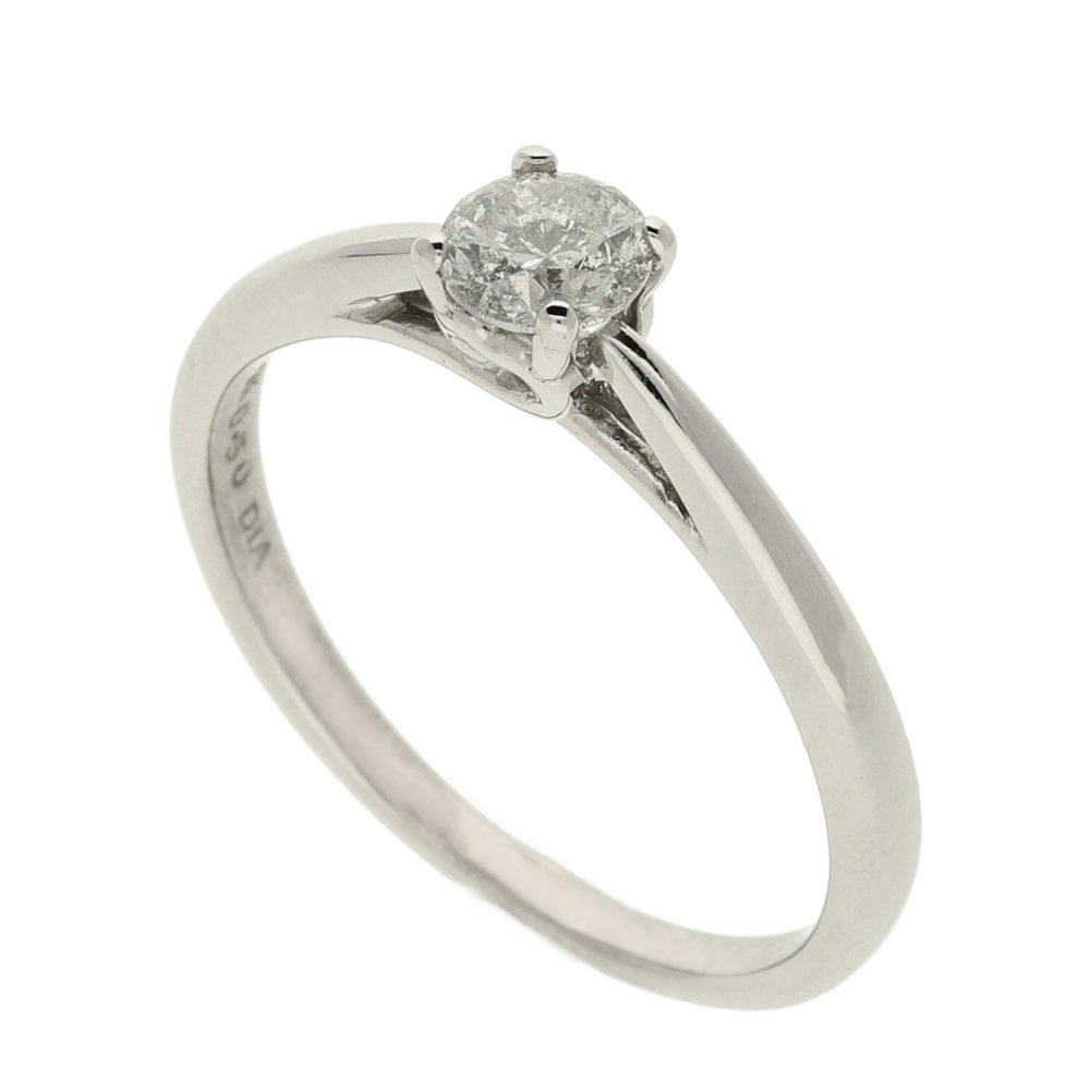 Ladies 9ct White Gold Diamond Engagement Ring - Size S - 0.50ct