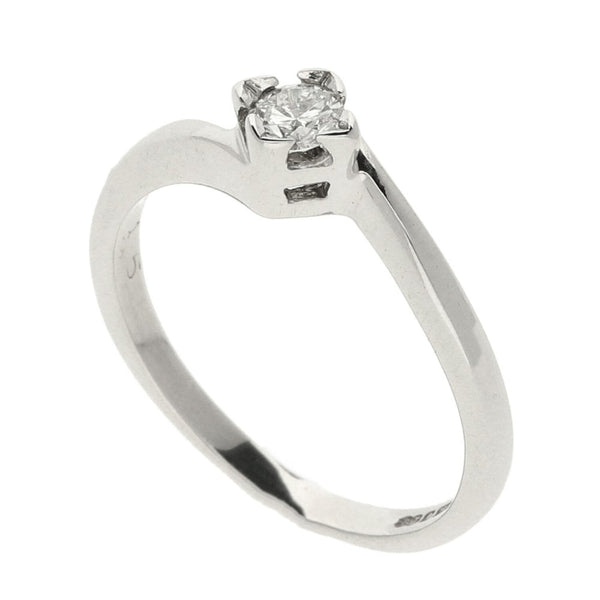 Ladies 18ct White Gold Diamond Engagement Ring - Size J - 0.15ct