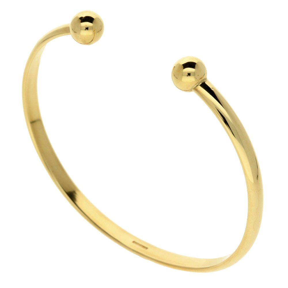 Mens 9ct Yellow Gold Torque Bangle