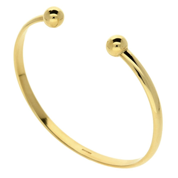 Mens 9ct Yellow Gold Torque Bangle
